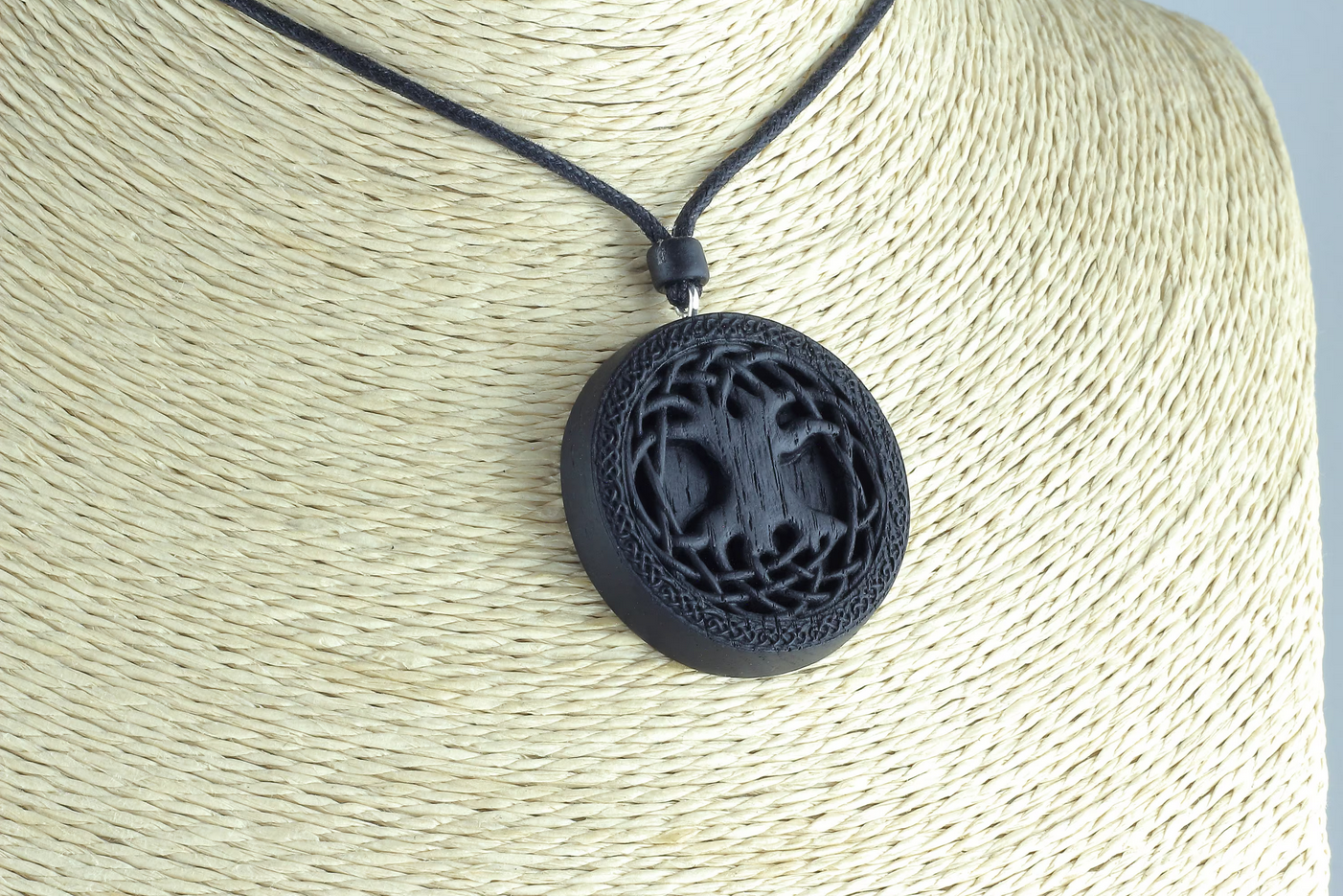 Exquisite Bog Oak Tree of Life Necklace