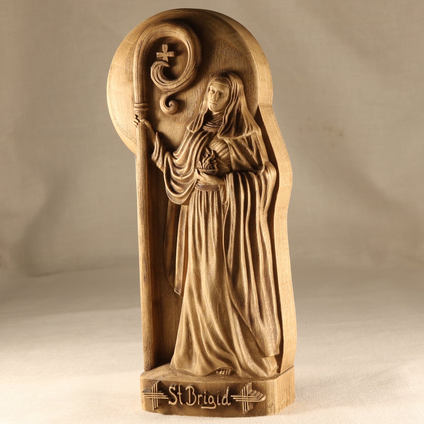Saint Brigid Wooden Statue