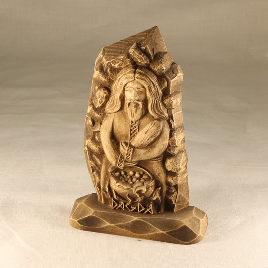 Dagda statue Norse gods Wooden mini sculpture