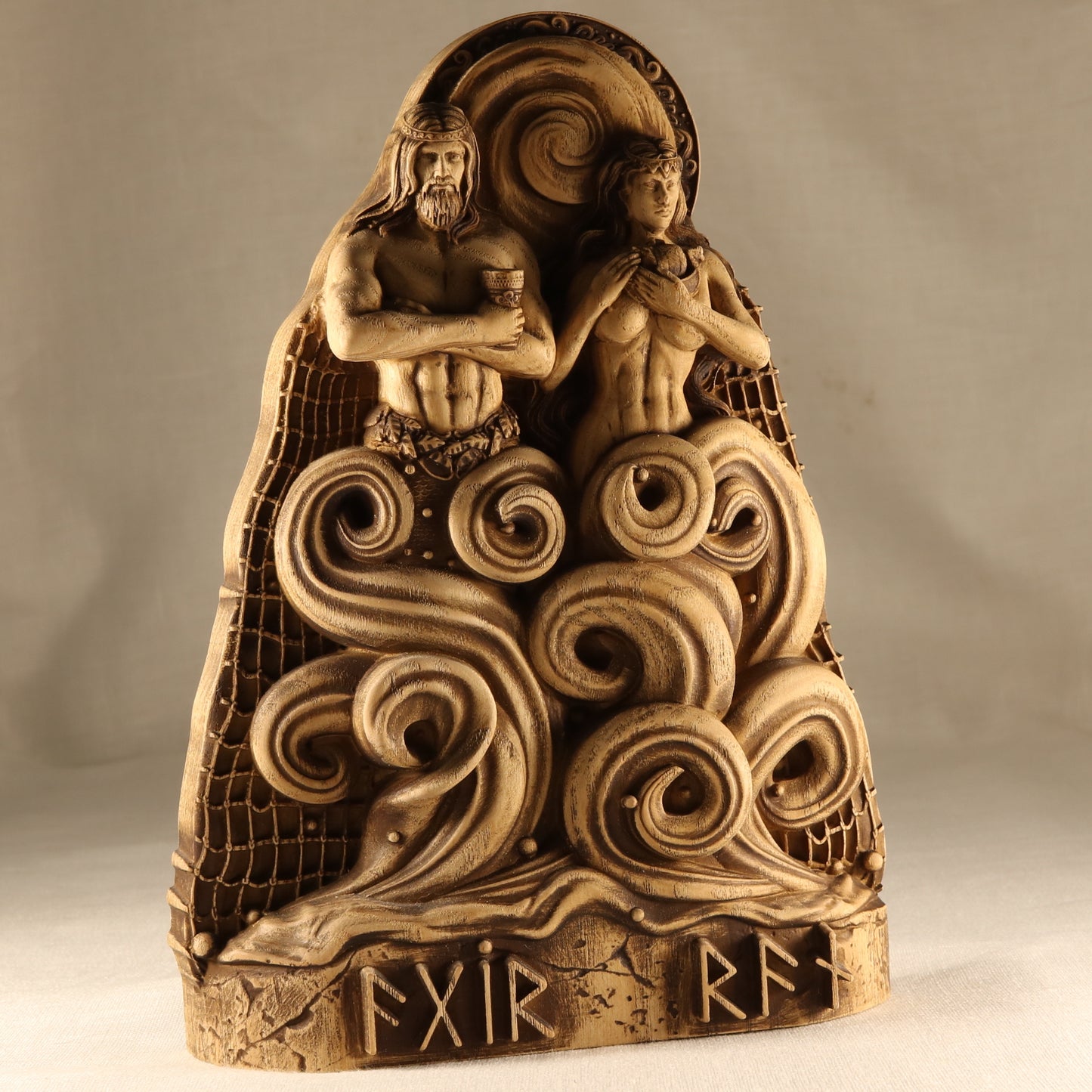 Aegir and Ran Norse Gods Statues