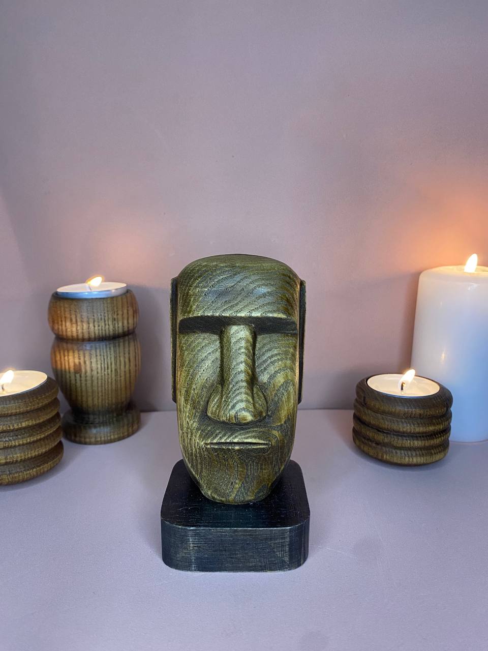 Moai statue Easter island statue Easter island head Moai head Moai wood carving Tiki bar Easter island Rapa nui Moai woodart Bust sculpture