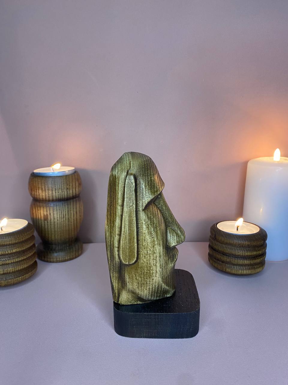 Moai statue Easter island statue Easter island head Moai head Moai wood carving Tiki bar Easter island Rapa nui Moai woodart Bust sculpture