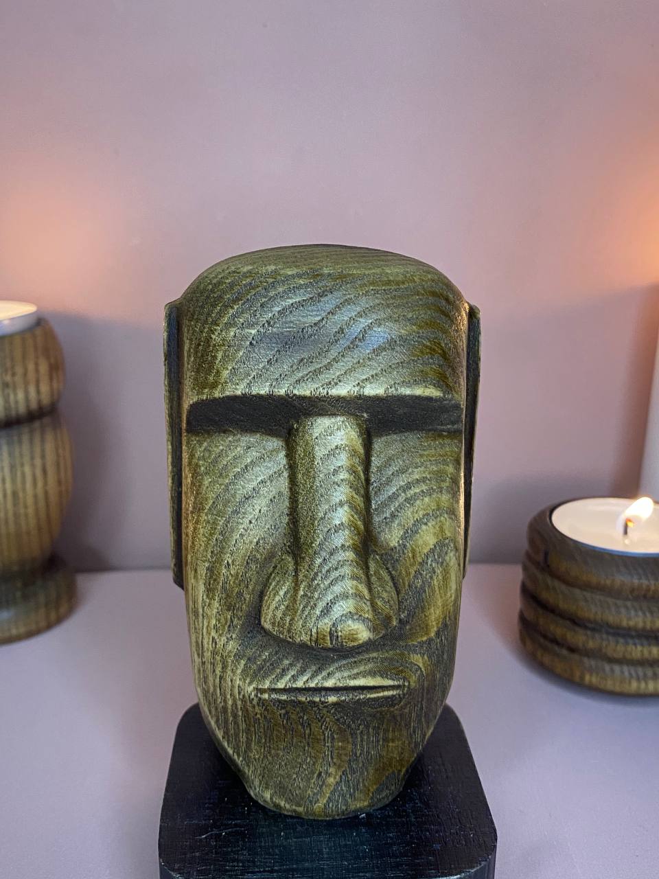 Moai statue Easter island statue Easter island head Moai head Moai wood carving Tiki bar Easter island Rapa nui Moai woodart Bust sculpture