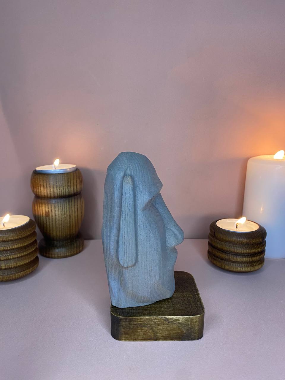 Moai statue Easter island statue Easter island head Moai head Moai wood carving Tiki bar Easter island Rapa nui Moai woodart Bust sculpture