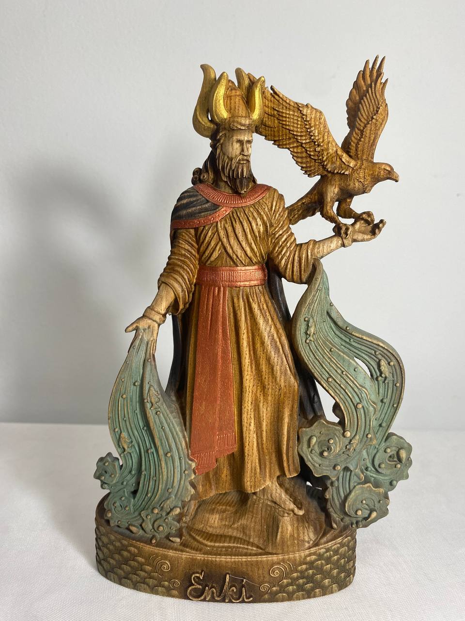 Enki Sumerian wooden statue Ancient aliens Babylon Enlil Wood carved