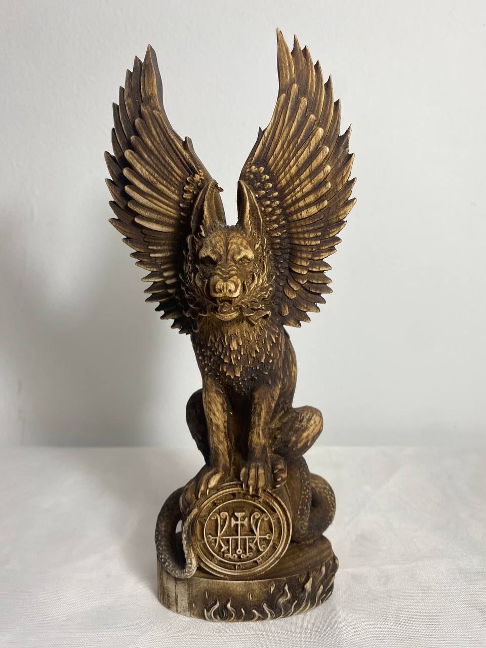 Marchosias Demon statue Demon sigil Winged wolf Goetia demon Occult décor Pagan statue Marchosias seal Wicca altar Solomon Pagan altar Wicca