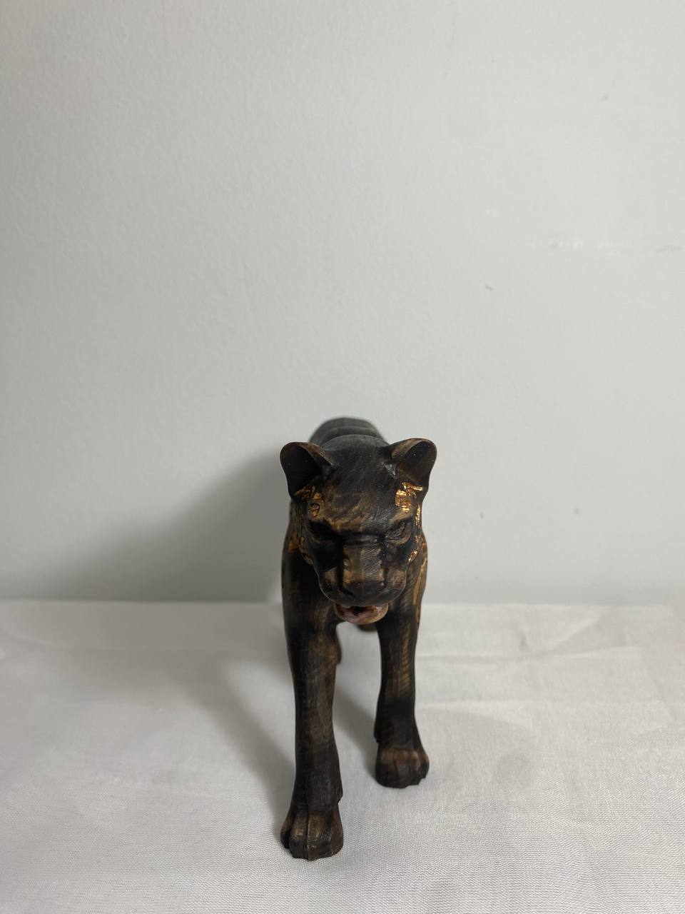 Panther statue Panther figurine Panther sculpture Black panther Panther art Panther living décor Wood carving animal