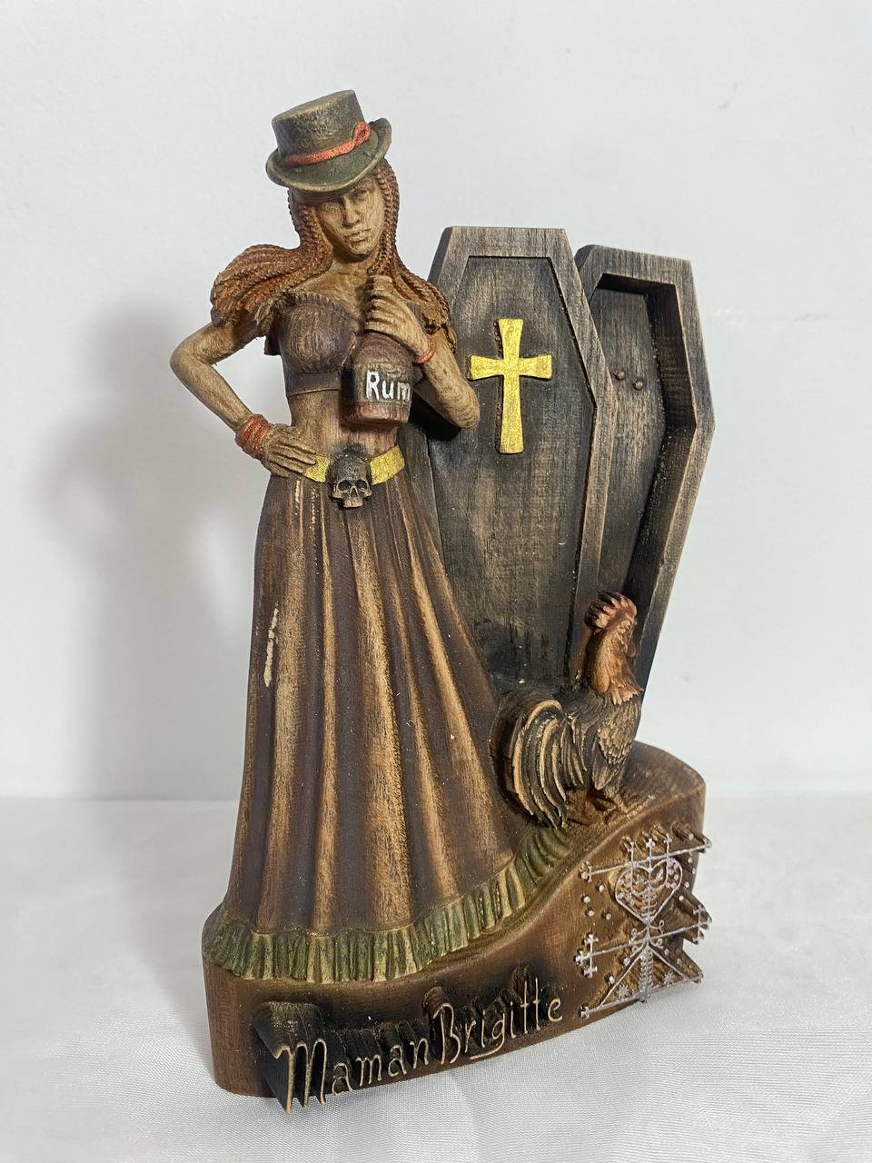 Maman Brigitte Haitian vodou Voodoo statue Voodoo altar Voodoo loa Veve Voodoo sigil Voodoo goddess Voodoo décor Witchcraft Gothic statue