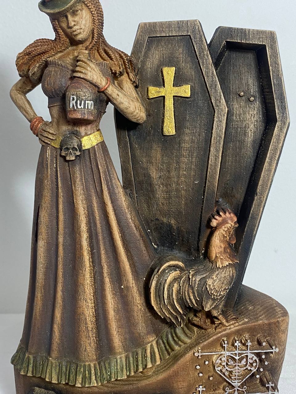 Maman Brigitte Haitian vodou Voodoo statue Voodoo altar Voodoo loa Veve Voodoo sigil Voodoo goddess Voodoo décor Witchcraft Gothic statue