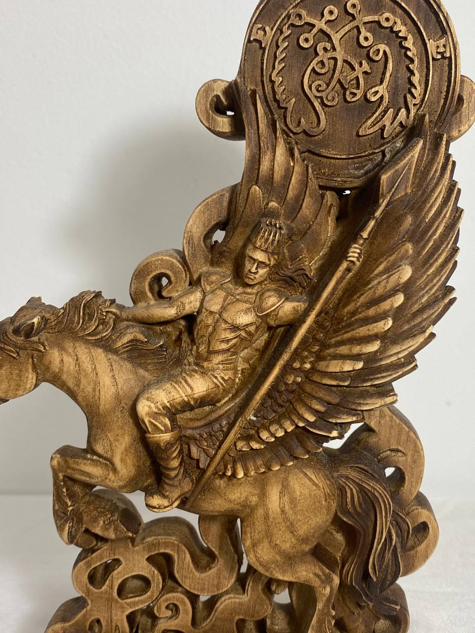 Prince seere Demon statue Gothic statue Goetia demon Demon Sigil of seere Goetia ocult Gothic décor Wood carved statue Seere demon Carving Statue