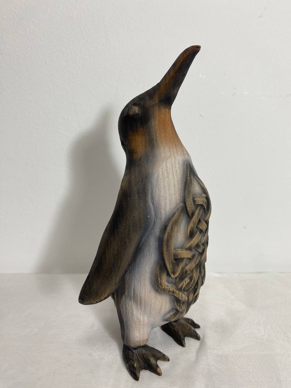 Penguin Penguin Figurine Wooden Penguin Celtic Carving Penguin Gift Penguin Home Decor Folk Art Penguin Carving Animal Totem Penguin Statue