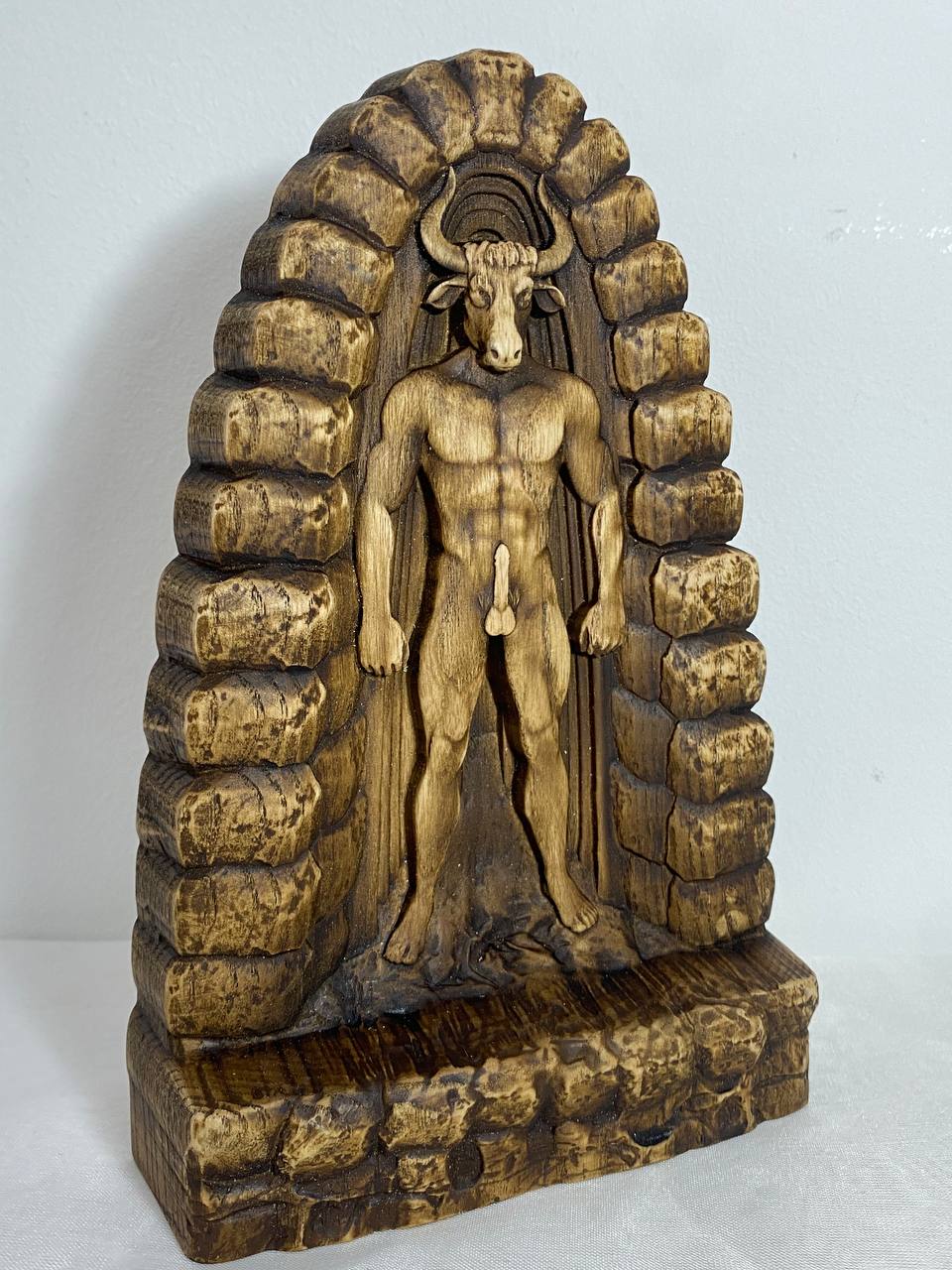 Wooden Minotaur Statue - Ancient Rome Statue