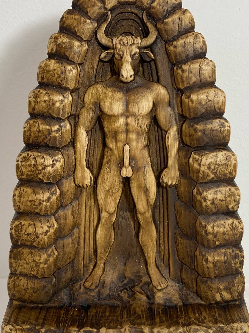 Wooden Minotaur Statue - Ancient Rome Statue