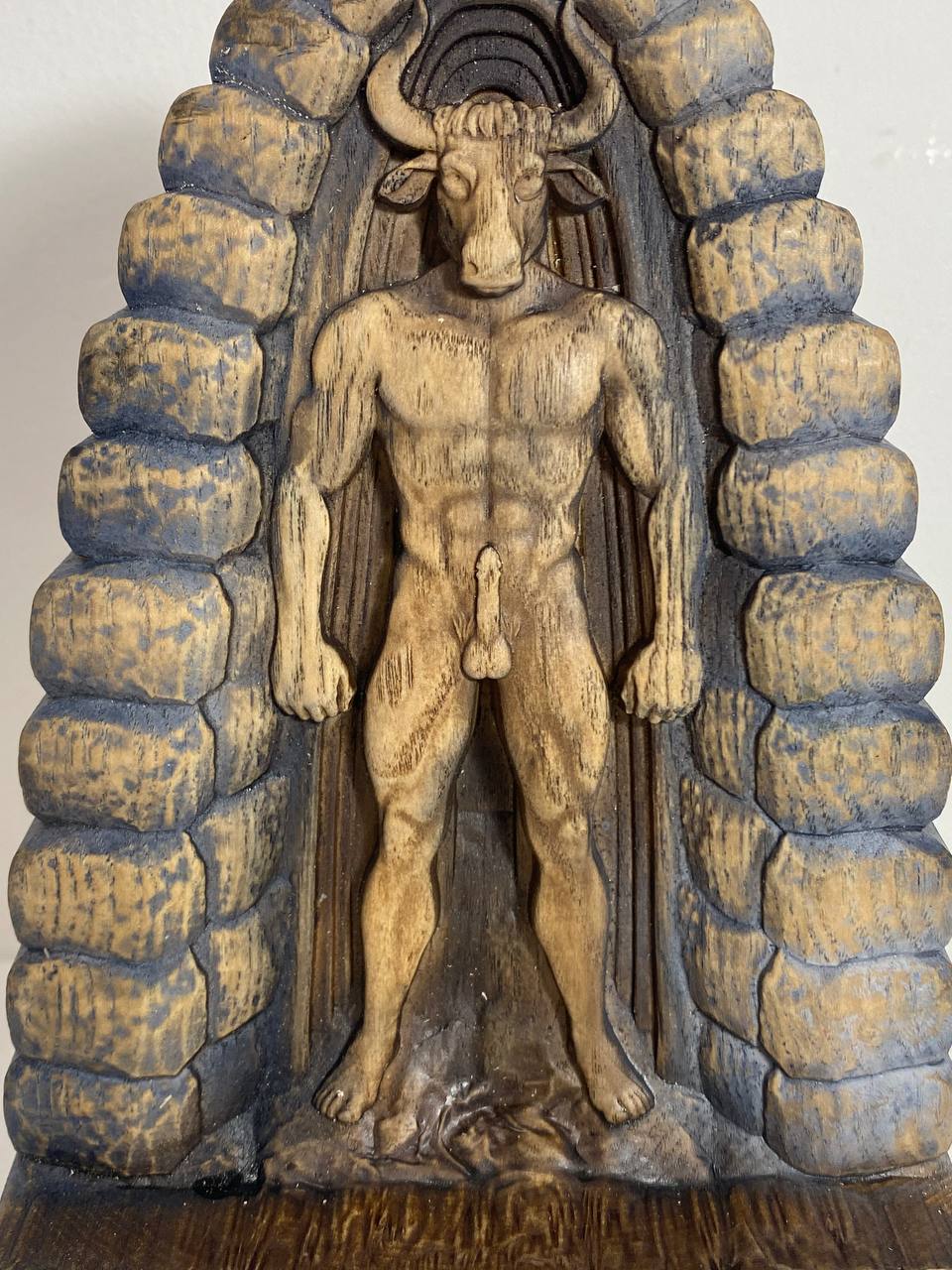 Wooden Minotaur Statue - Ancient Rome Statue