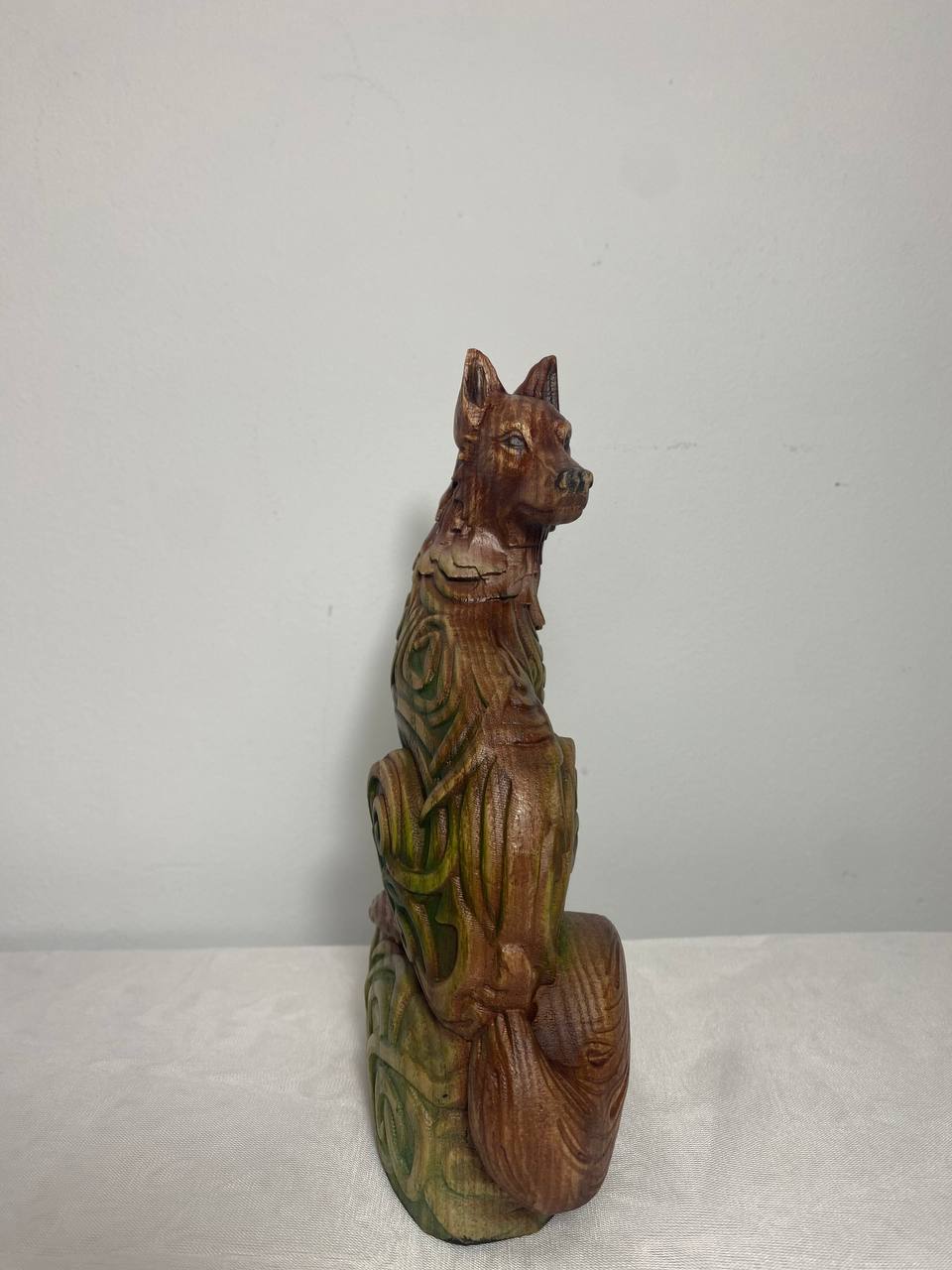Fox statue Celtic fox Wooden fox statue Fox figurine Fox sculpture Fox totem Red fox Animal totem Wooden fox Fox carving Animal carving