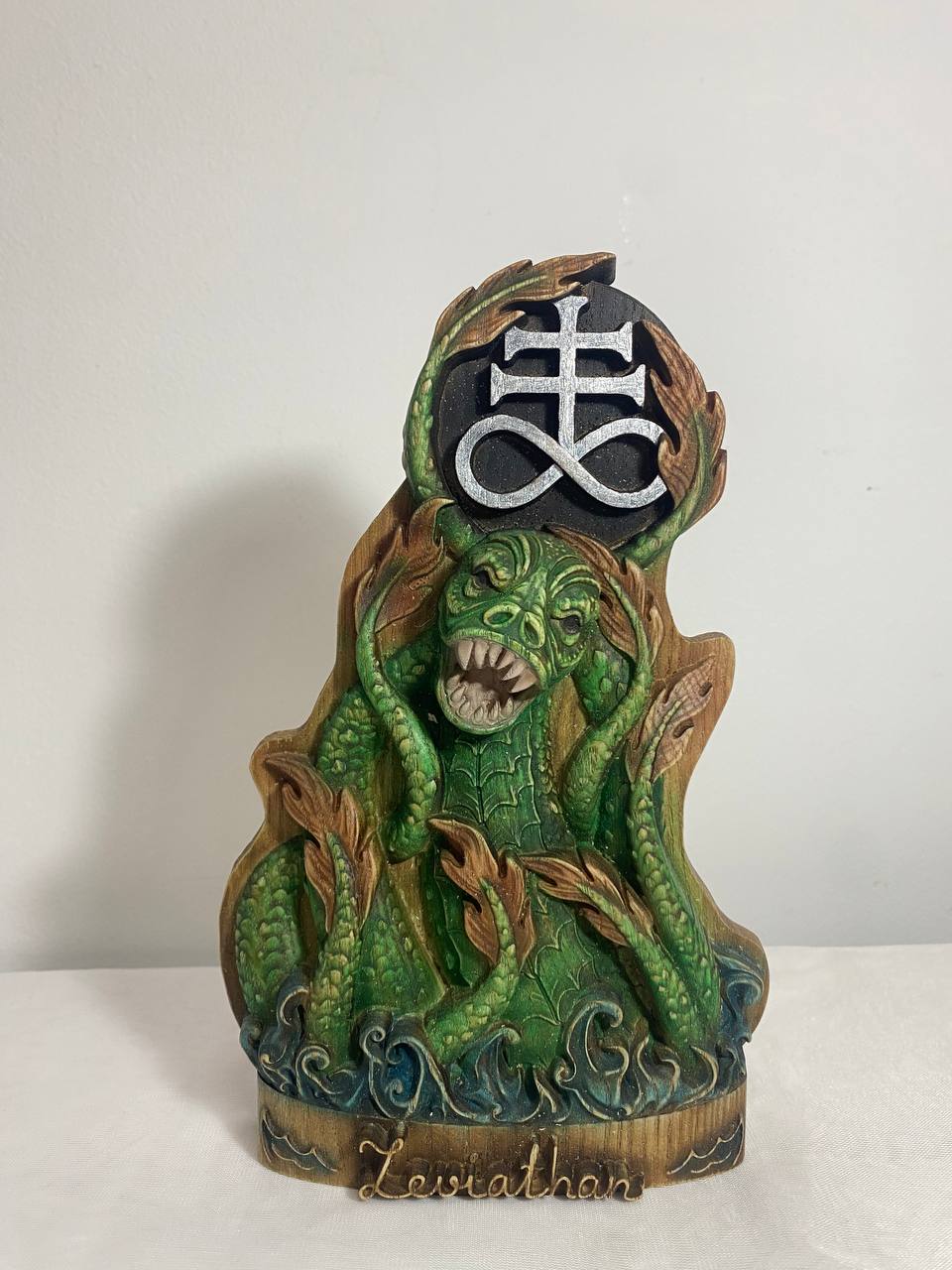 Leviathan Leviathan cross Leviathan monster Leviathan statue God of war Satanic cross Mythical creature Dragon sculpture Sea monster