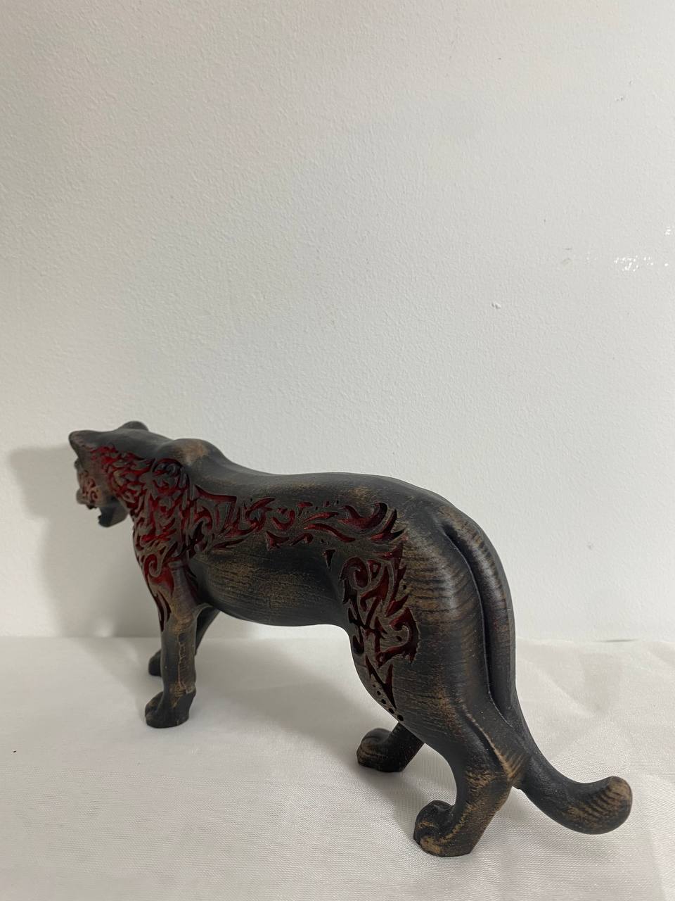 Panther statue Panther figurine Panther sculpture Black panther Panther art Panther living décor Wood carving animal