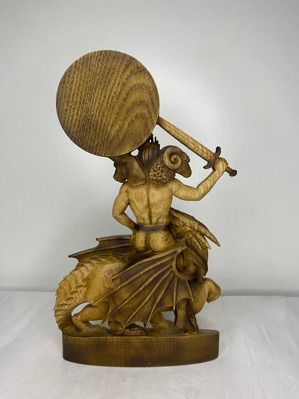 Asmoday Statue: Wood Carving, Occult Home Decor