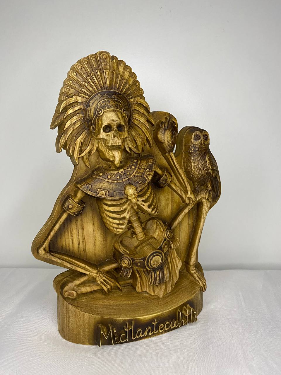Mictlantecuhtli Mictlantecuhtli statue Aztec Aztec mythology Aztec art Mexican art Death Mictlantecuhtli art Wood statue Wood carving