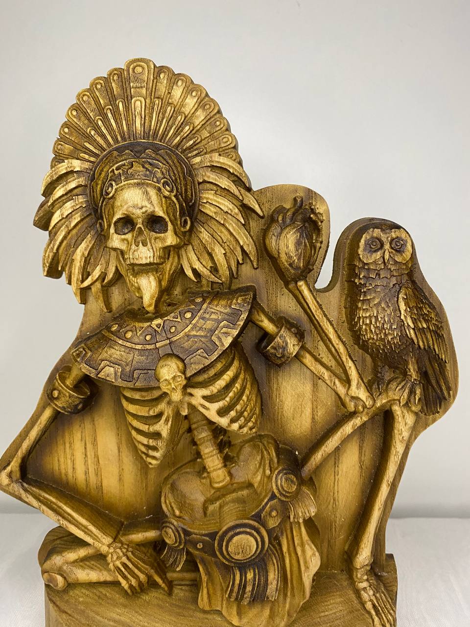 Mictlantecuhtli Mictlantecuhtli statue Aztec Aztec mythology Aztec art Mexican art Death Mictlantecuhtli art Wood statue Wood carving