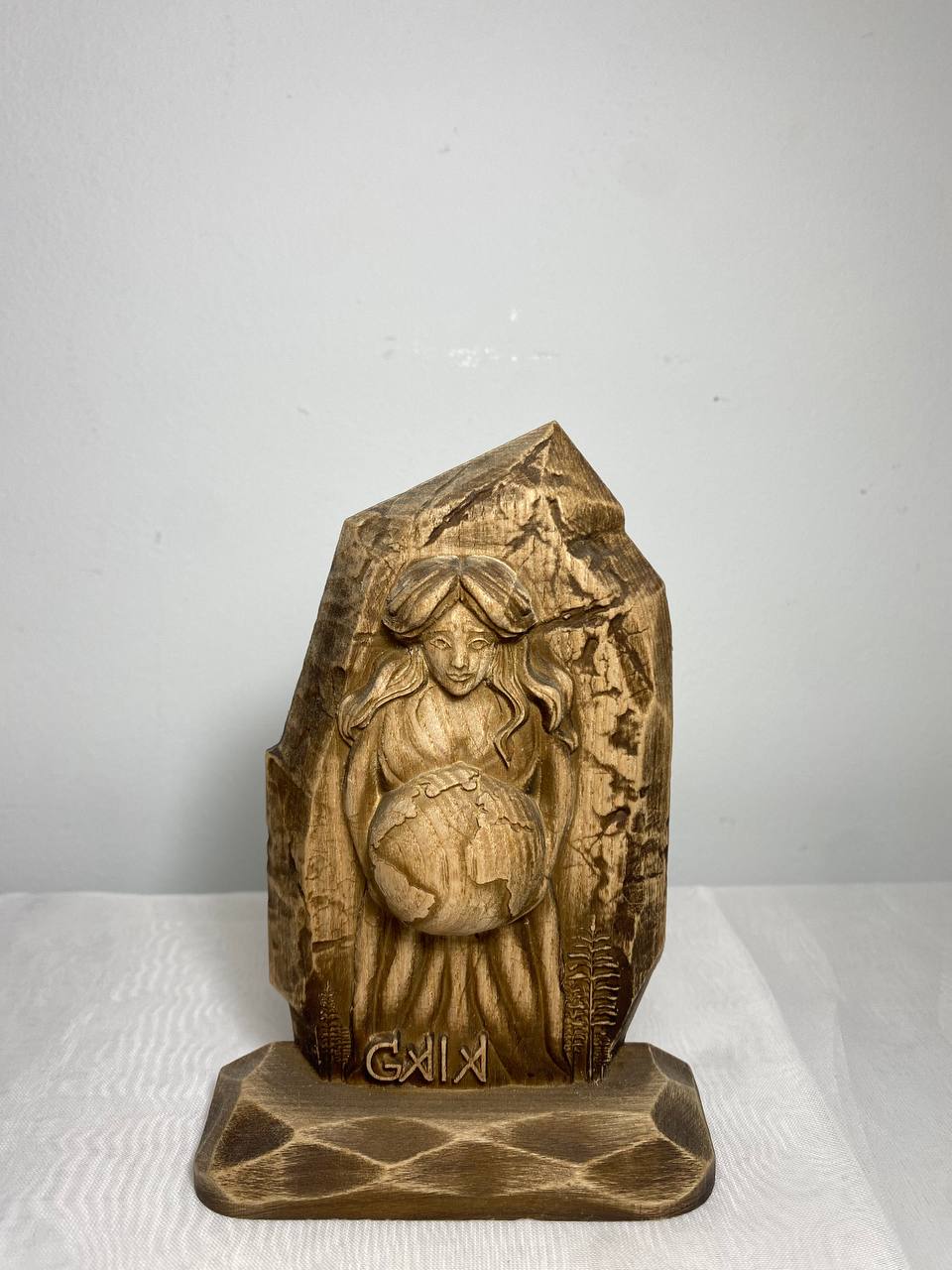 Gaia Mother goddess statue Greek god Wooden mini statue