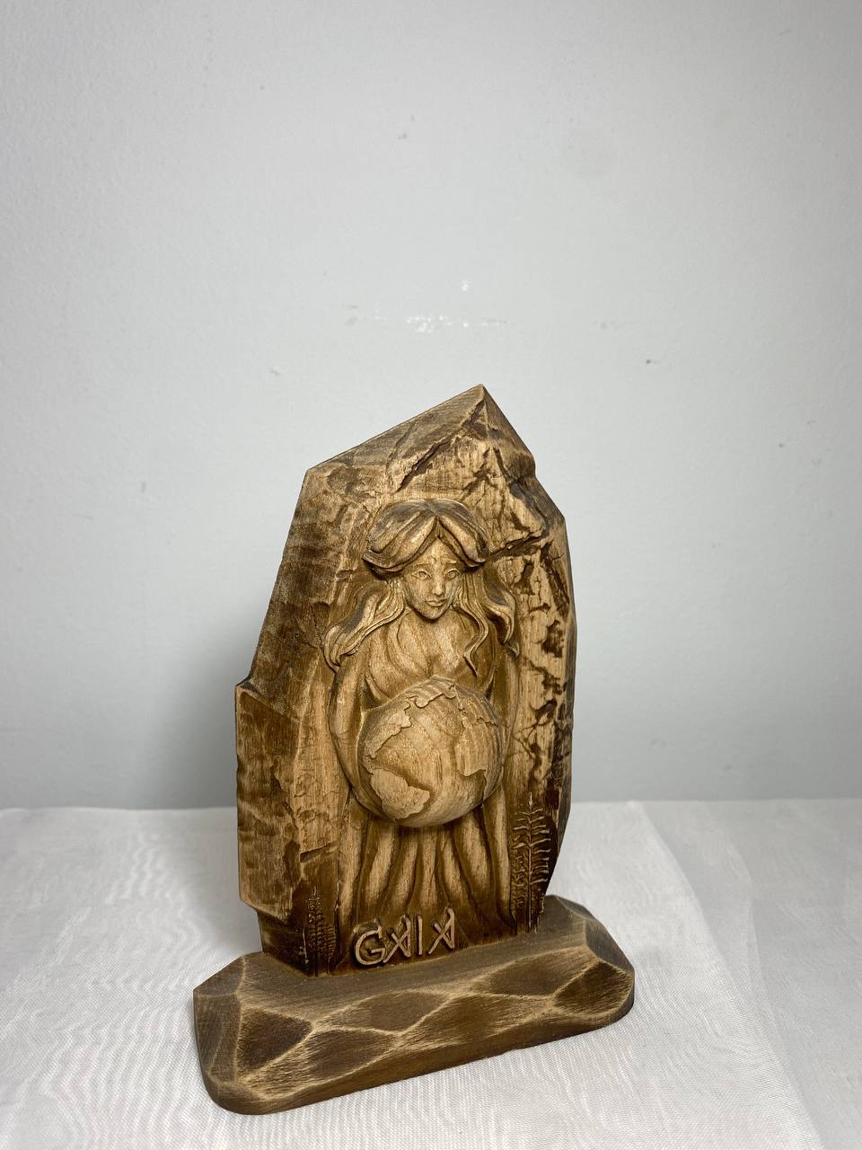 Gaia Mother goddess statue Greek god Wooden mini statue