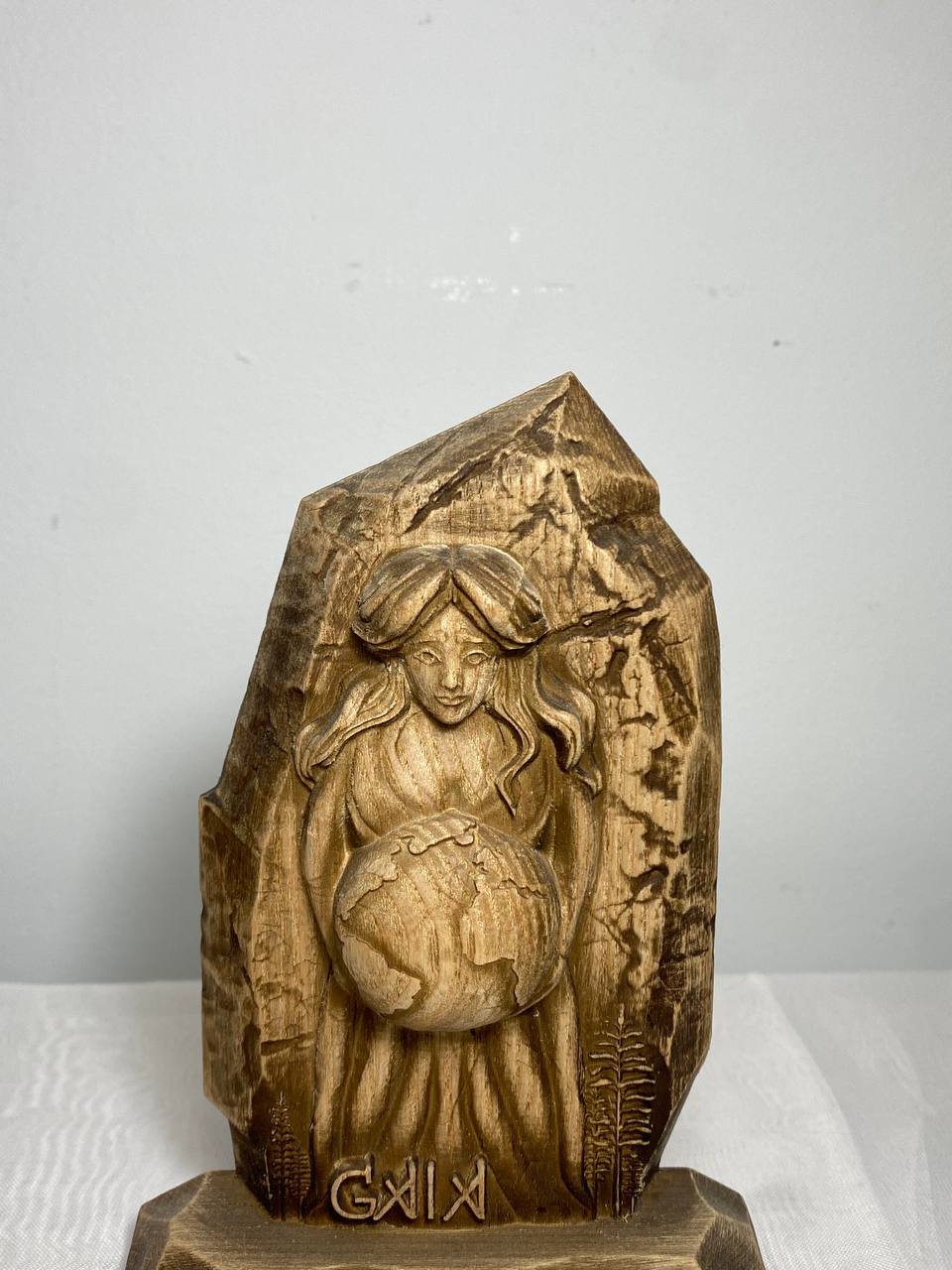 Gaia Mother goddess statue Greek god Wooden mini statue