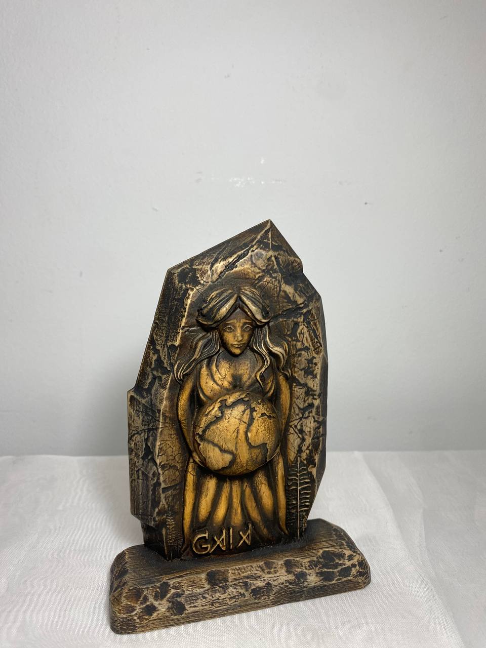 Gaia Mother goddess statue Greek god Wooden mini statue