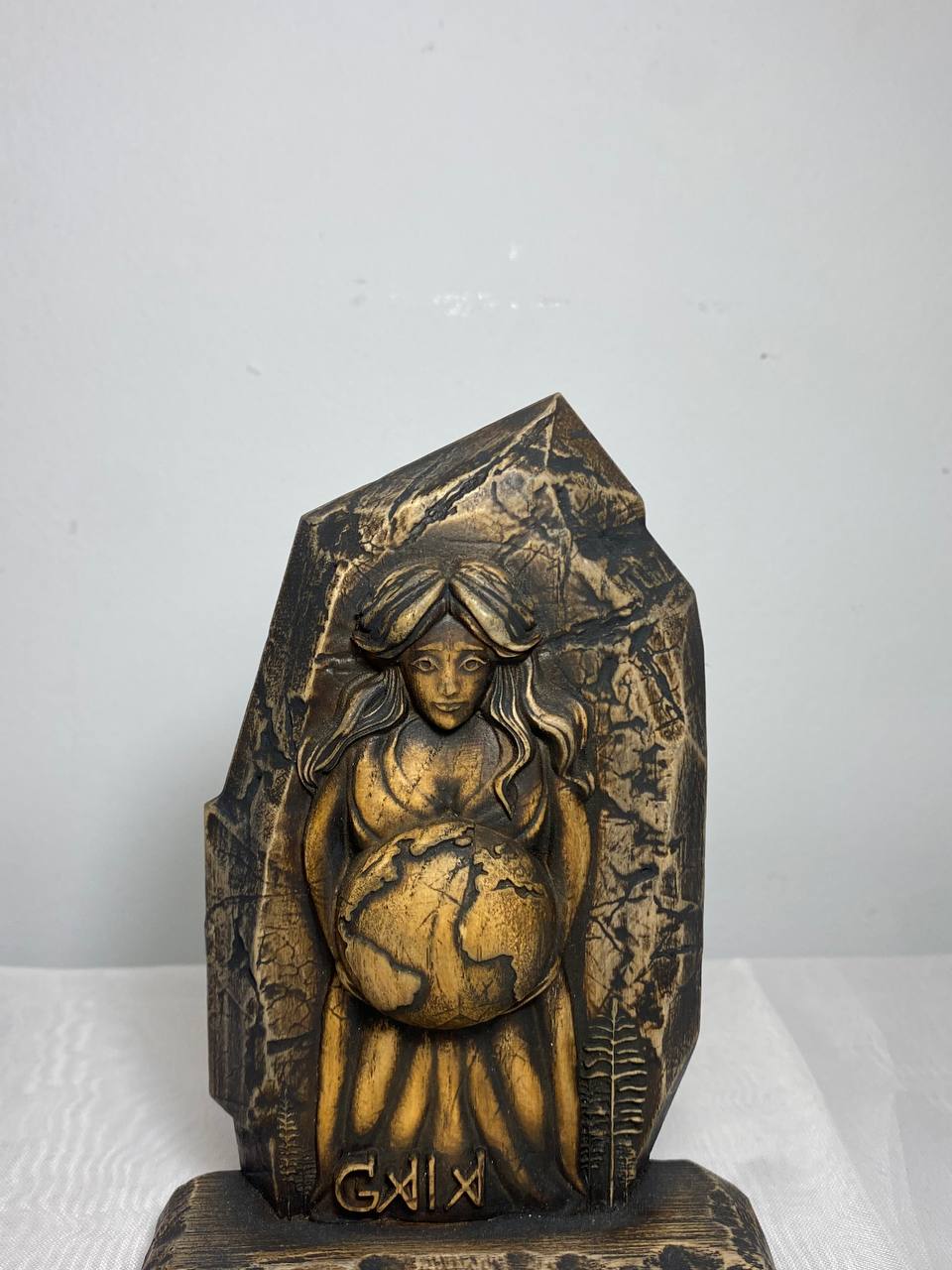 Gaia Mother goddess statue Greek god Wooden mini statue