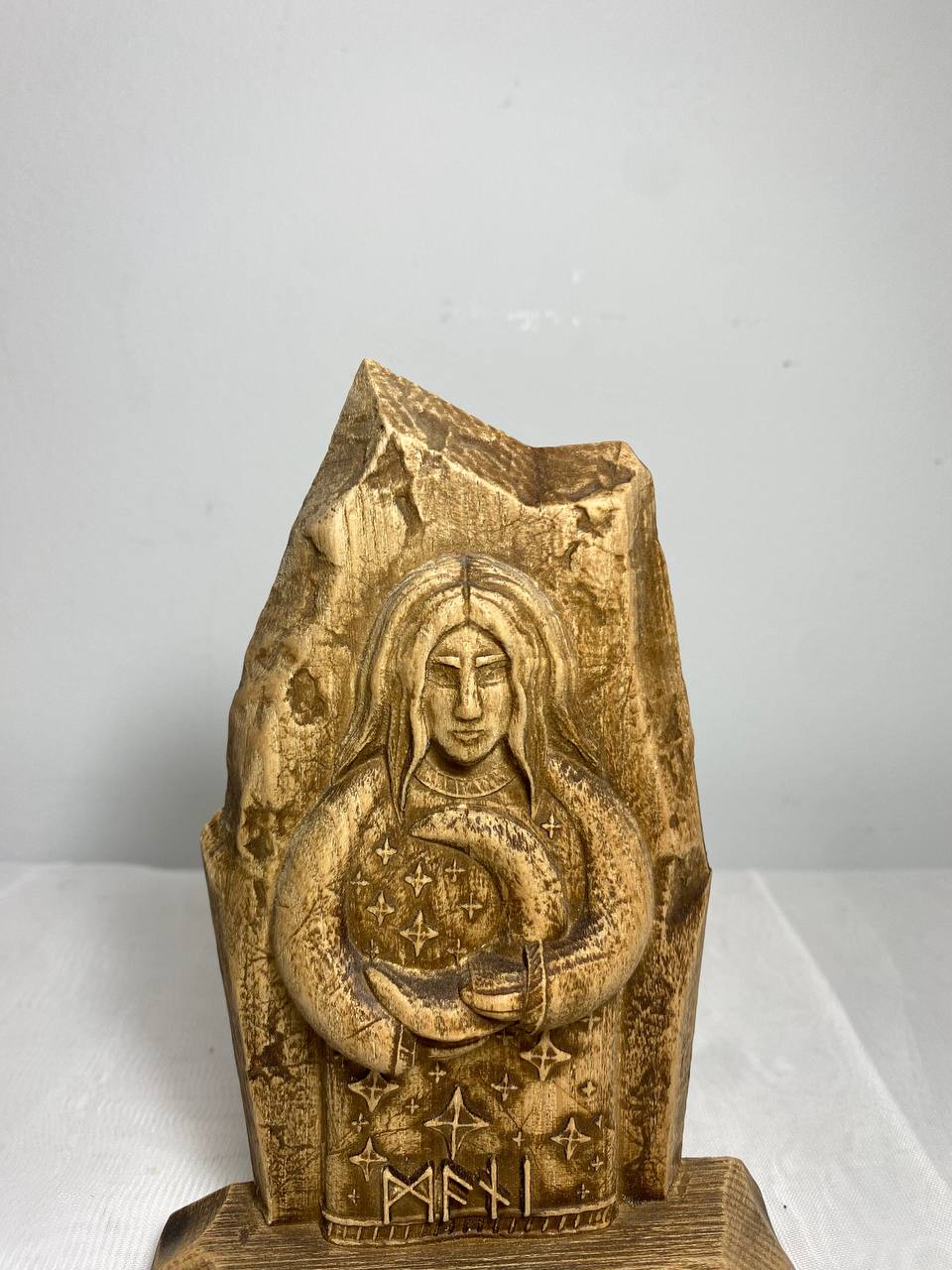 Mani Wooden sculpture Norse gods Mini