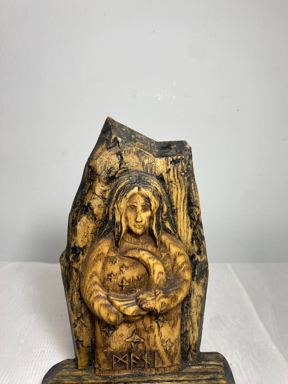 Mani Wooden sculpture Norse gods Mini