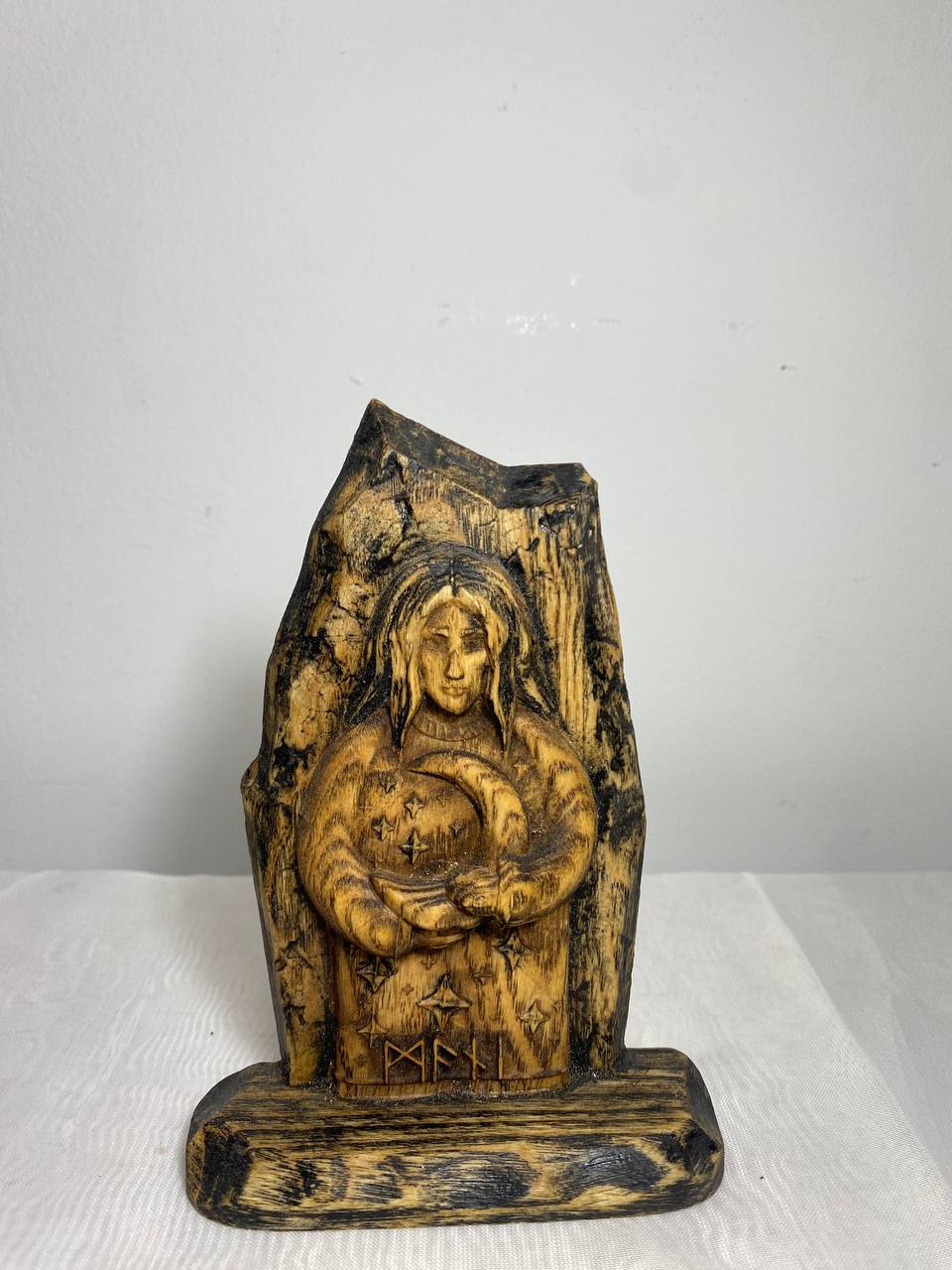 Mani Wooden sculpture Norse gods Mini