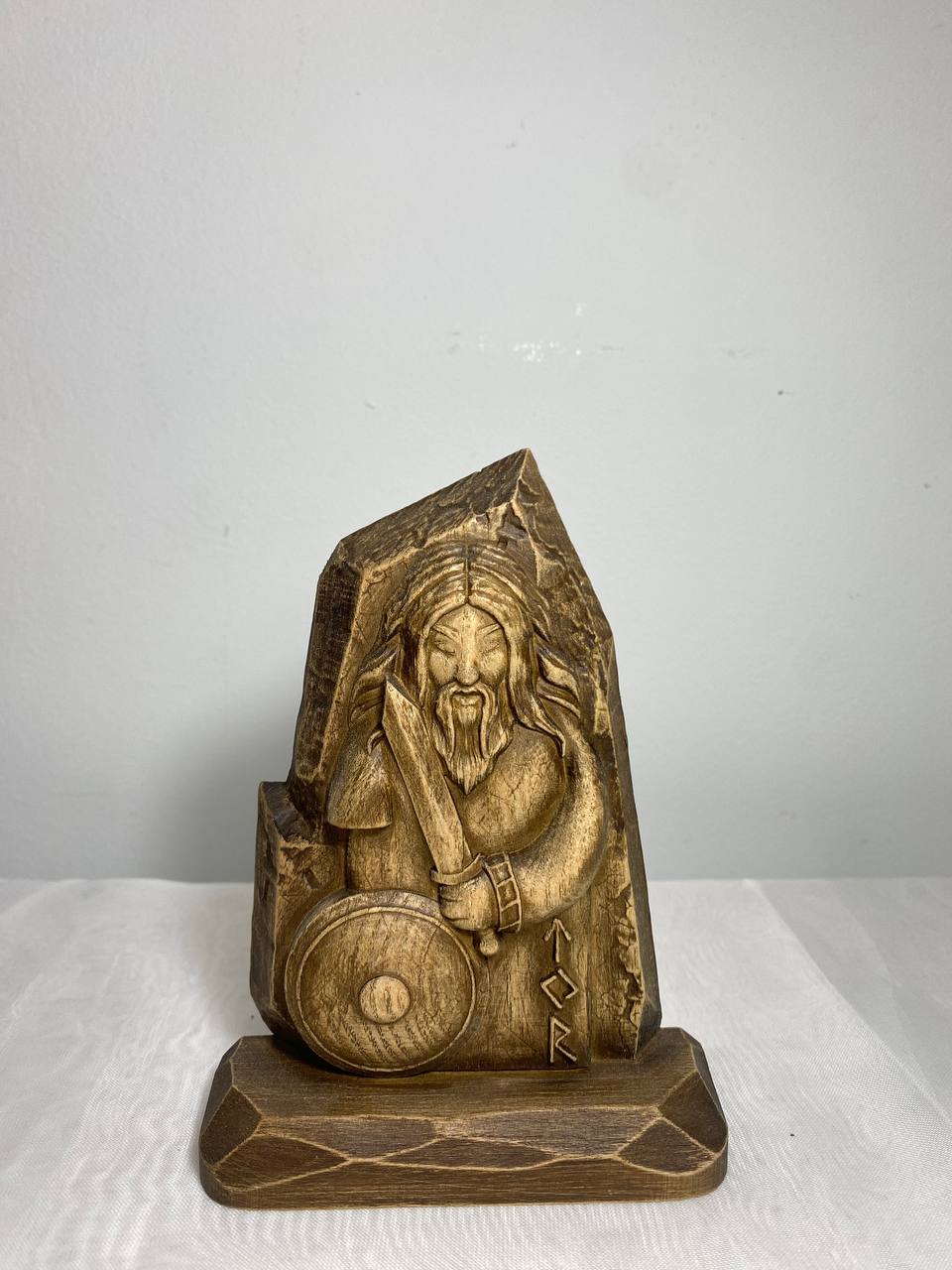 Tyr Wood carving Mini sculpture Scandinavian mythology