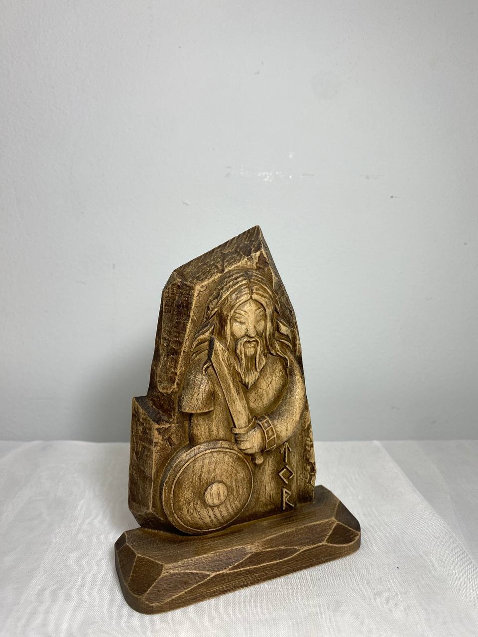Tyr Wood carving Mini sculpture Scandinavian mythology