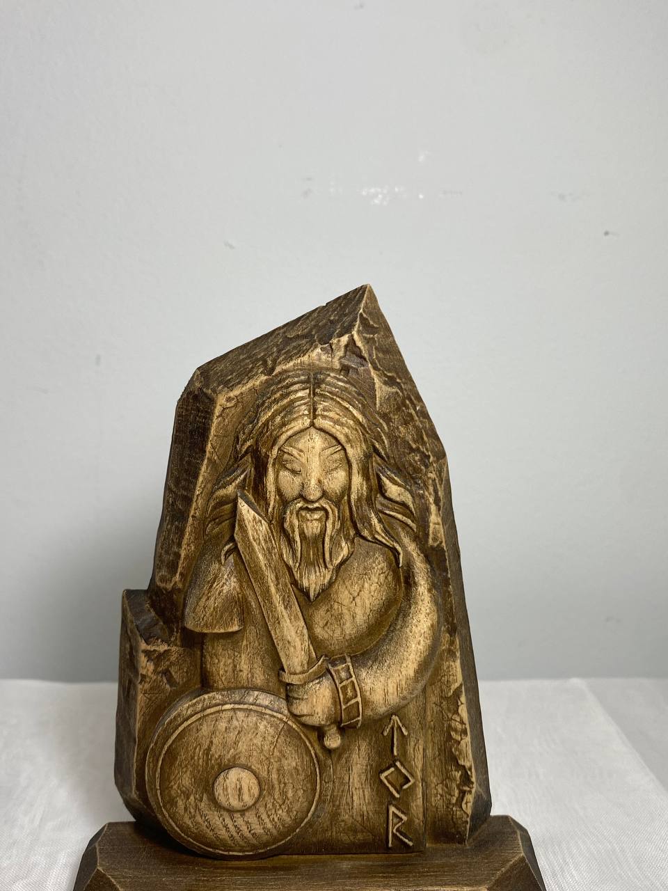 Tyr Wood carving Mini sculpture Scandinavian mythology