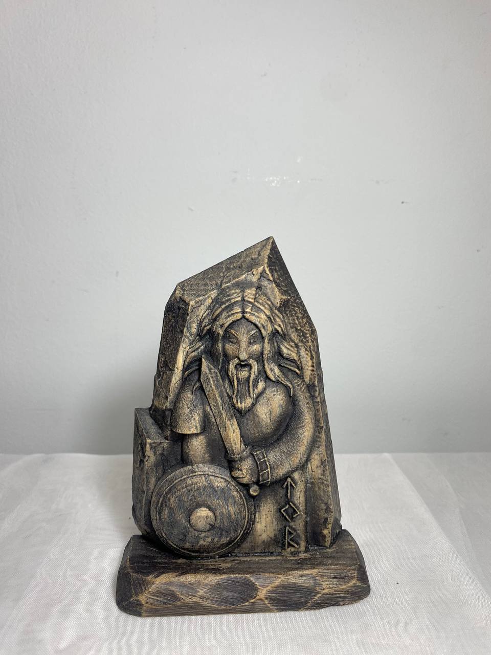 Tyr Wood carving Mini sculpture Scandinavian mythology