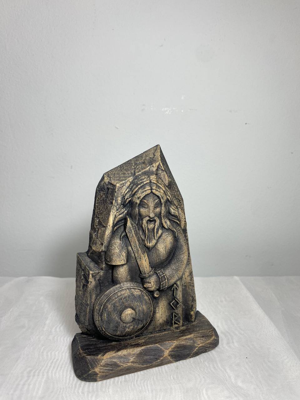 Tyr Wood carving Mini sculpture Scandinavian mythology