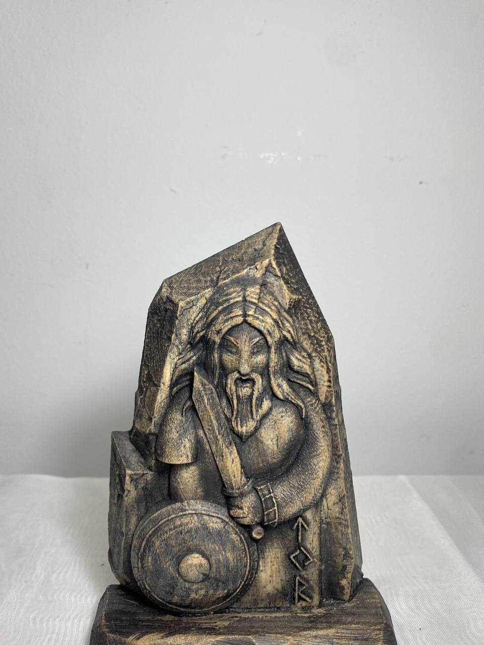 Tyr Wood carving Mini sculpture Scandinavian mythology
