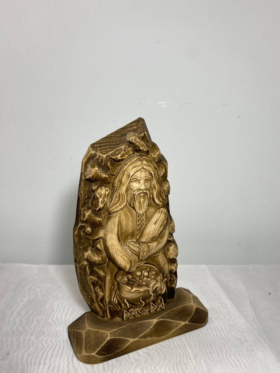Handcrafted Prosperity The Dagda Statue of Wealth and Abundance in Norse Pagan Style