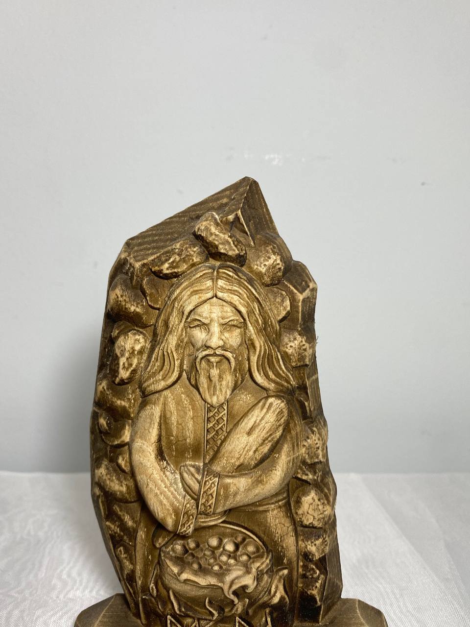 Handcrafted Prosperity The Dagda Statue of Wealth and Abundance in Norse Pagan Style