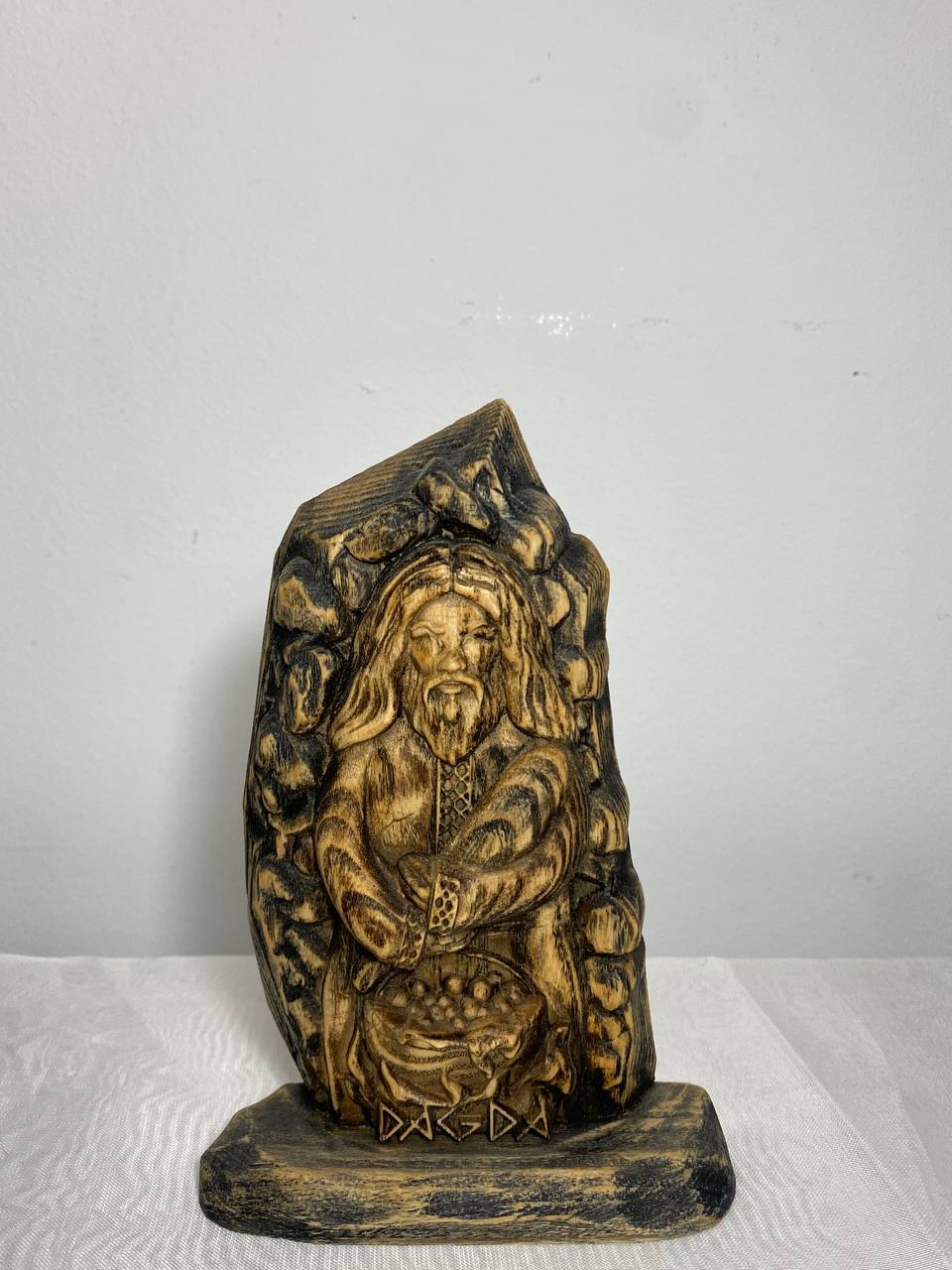 Handcrafted Prosperity The Dagda Statue of Wealth and Abundance in Norse Pagan Style