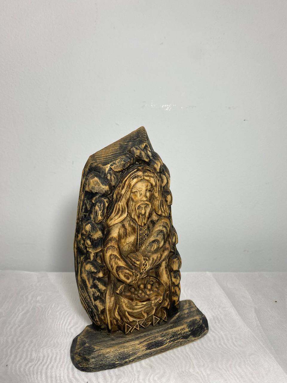 Handcrafted Prosperity The Dagda Statue of Wealth and Abundance in Norse Pagan Style