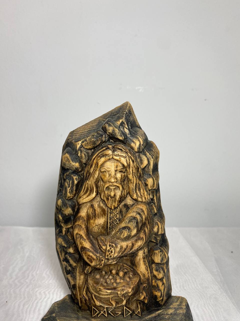 Handcrafted Prosperity The Dagda Statue of Wealth and Abundance in Norse Pagan Style