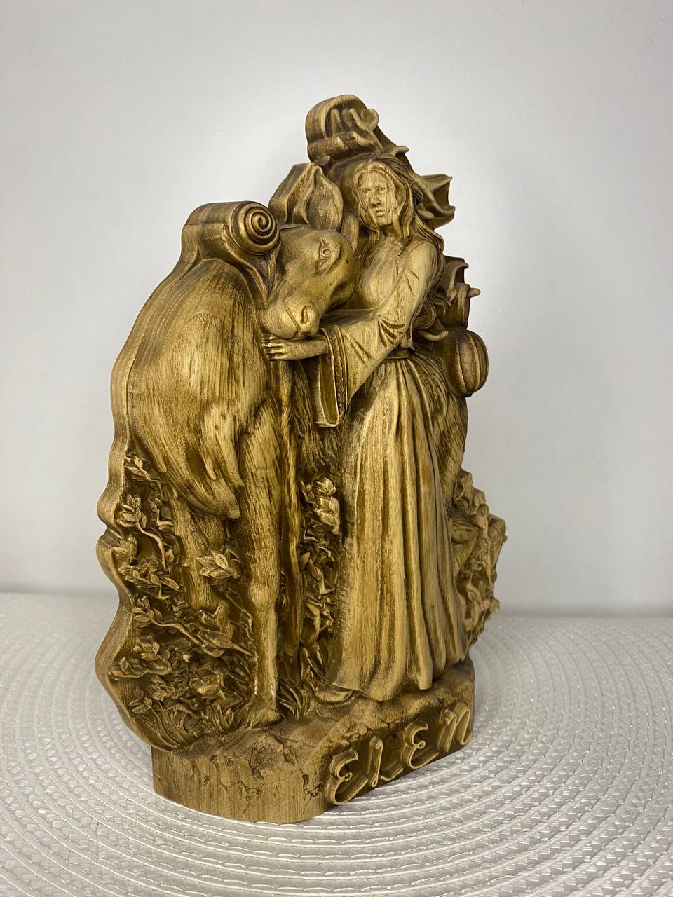 Elen Celtic Goddess Wooden Statue