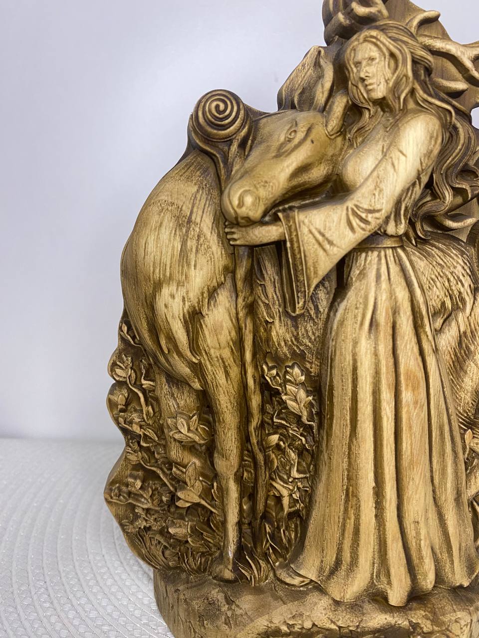 Elen Celtic Goddess Wooden Statue