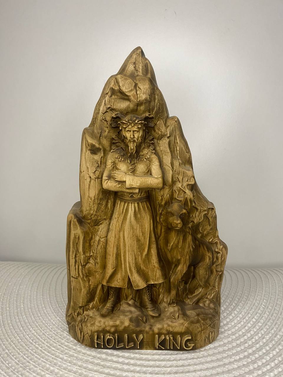 Oak King and Holly King Statue - Wooden Norse Gods