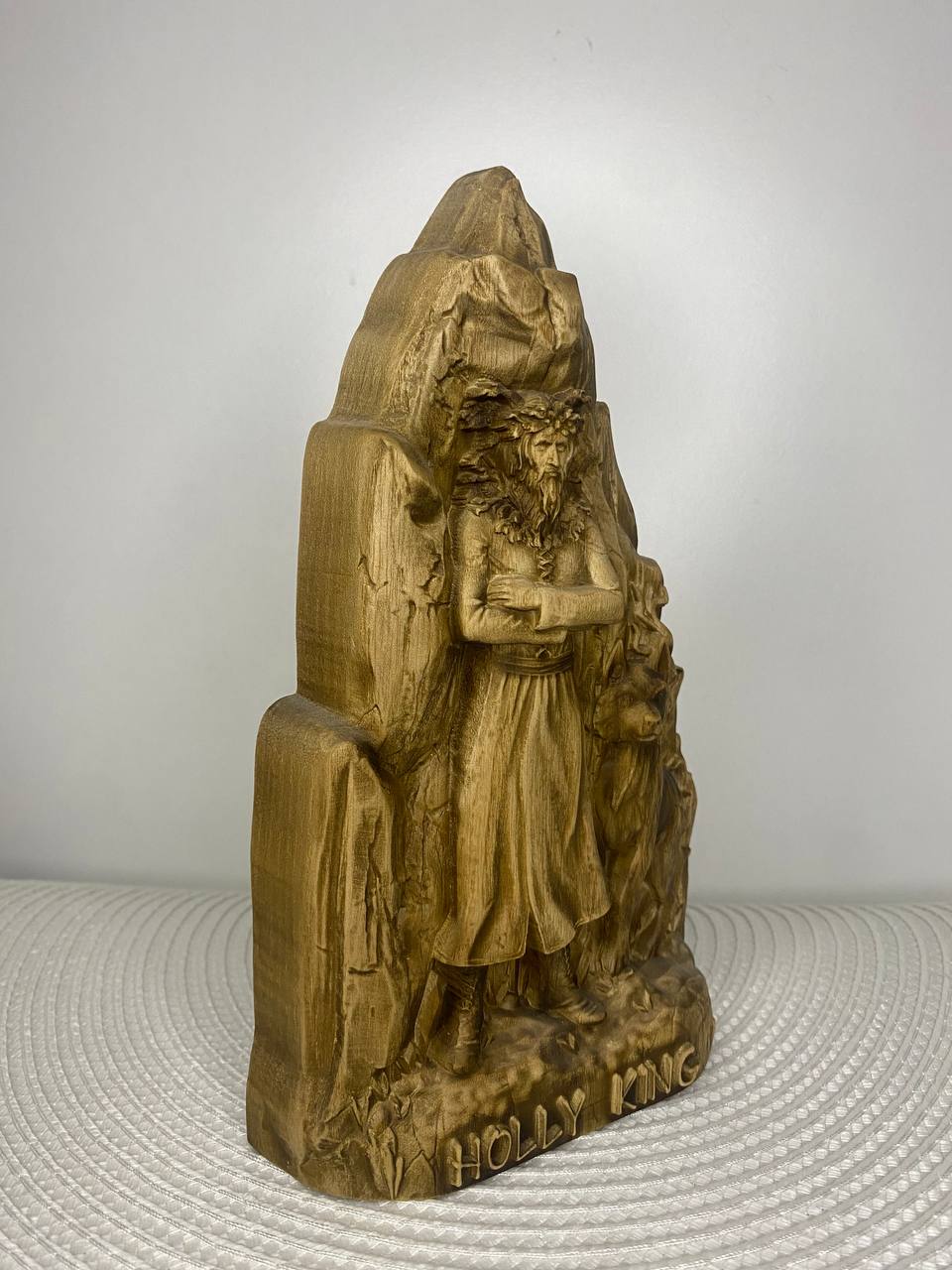 Oak King and Holly King Statue - Wooden Norse Gods