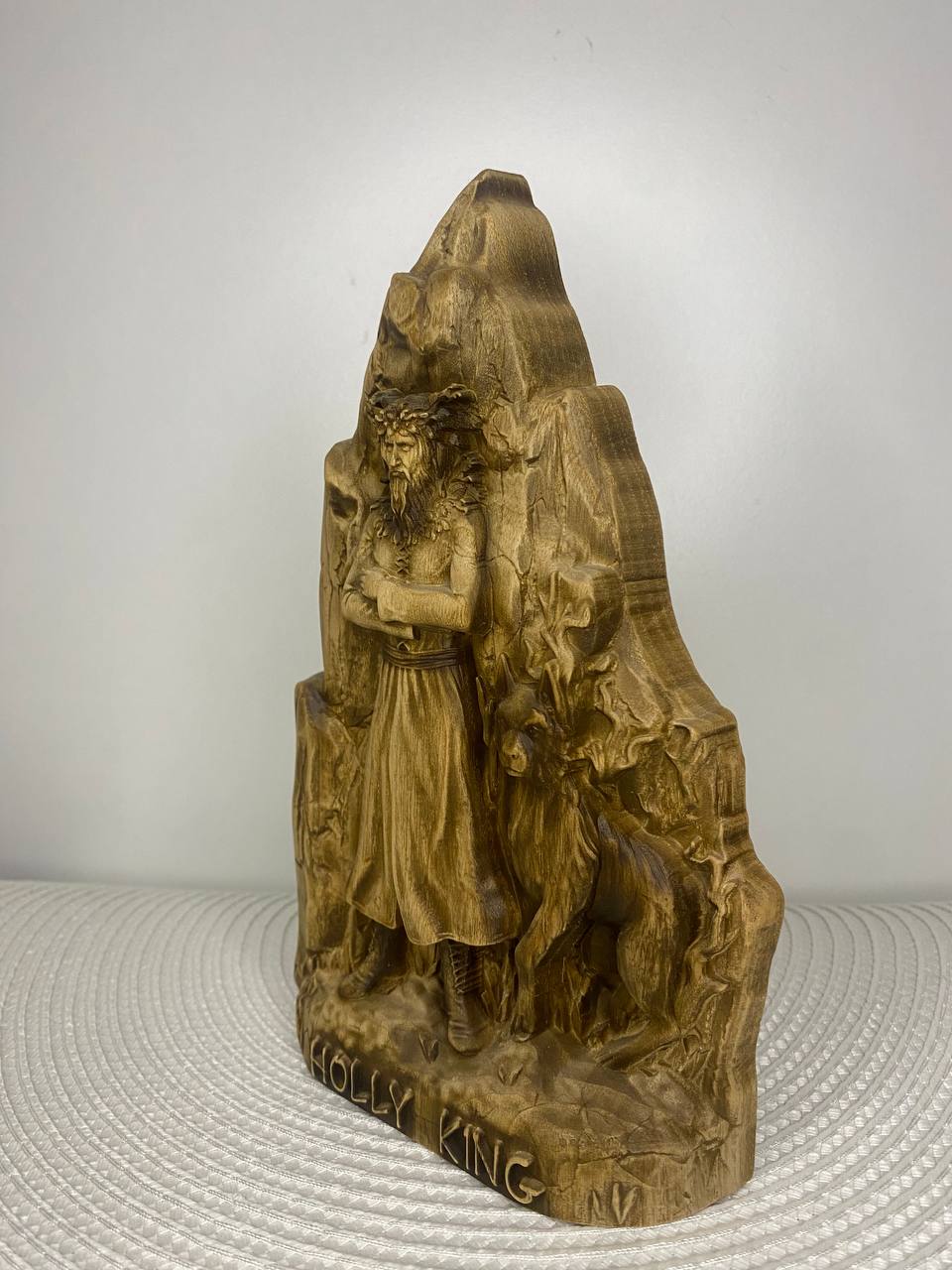 Oak King and Holly King Statue - Wooden Norse Gods