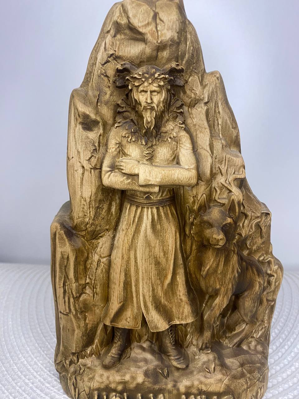 Oak King and Holly King Statue - Wooden Norse Gods