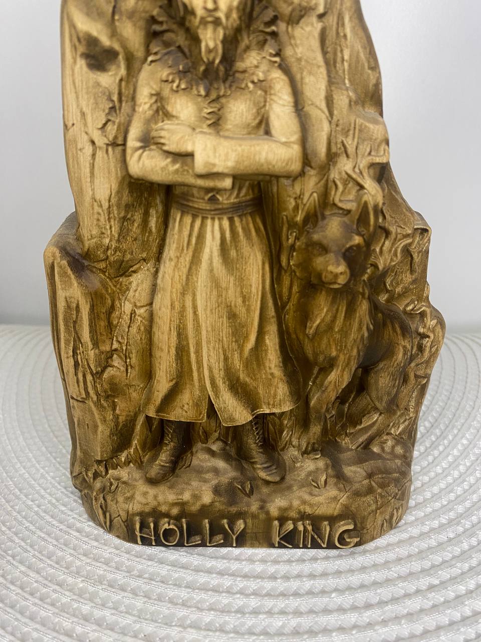 Oak King and Holly King Statue - Wooden Norse Gods